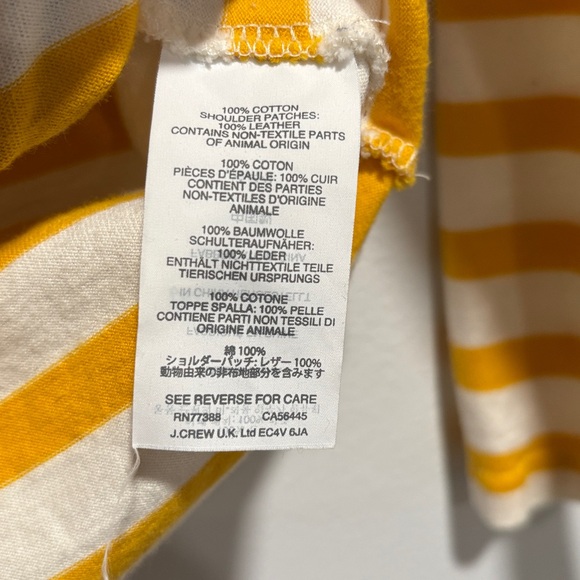 J. Crew Yellow and Cream Striped Long Sleeve Top small - Picture 6 of 9
